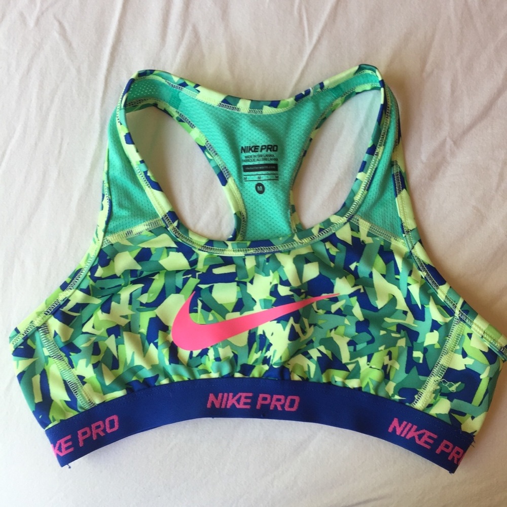 Girls Nike Pro Multicolored Patterned Sports Bra